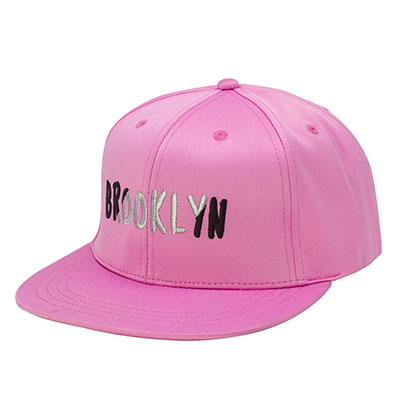 Customized Pink Satin Snapback Caps w