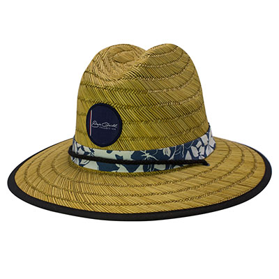 Promotional Paper Straw Hats with Bla